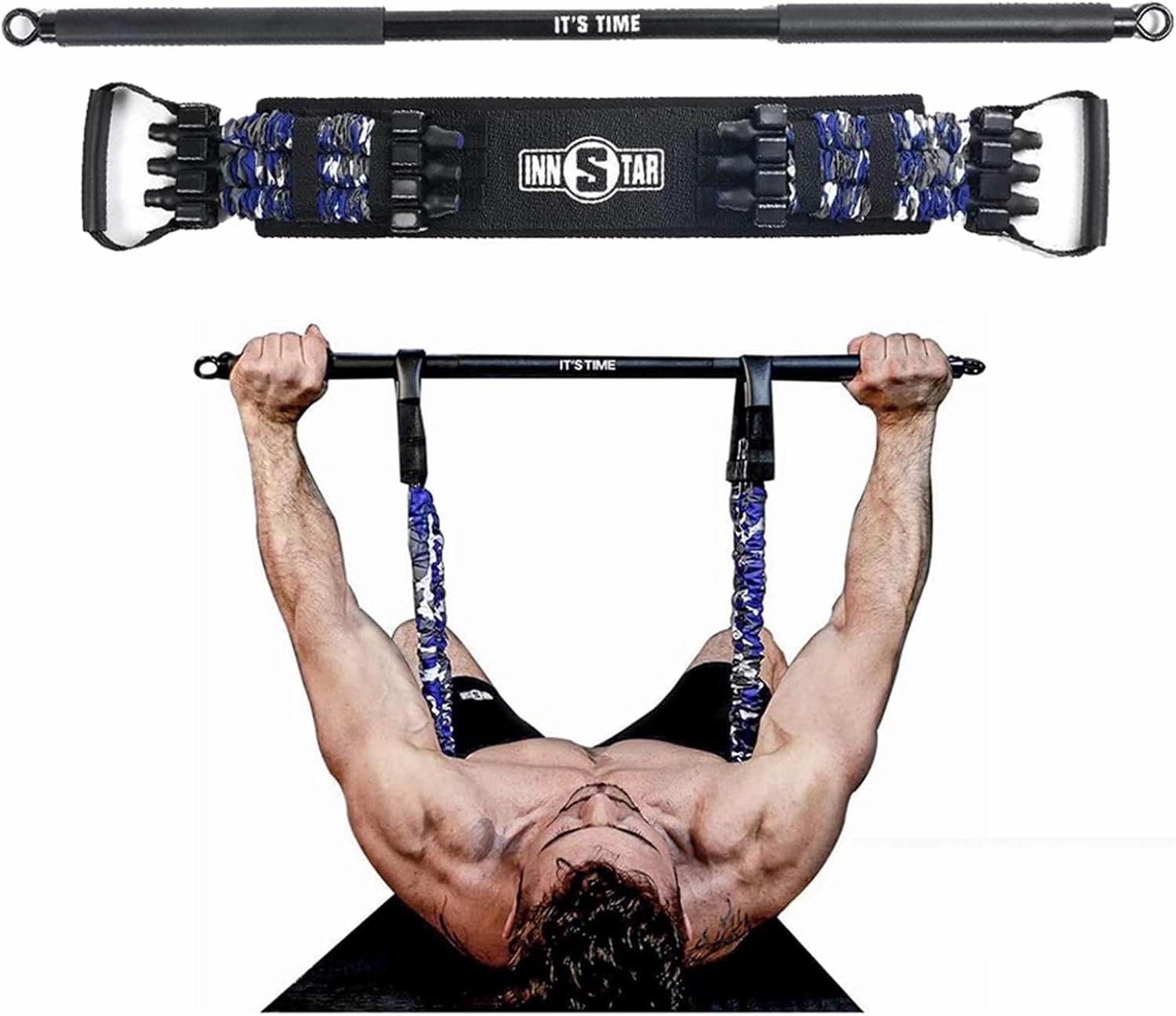 Innstar Multi-Function Resistance Bands for Working Out, Push Up Exercise Bands Resistance Bands Set for Bench Press Gym Equipment, Home Workout, Travel Portable