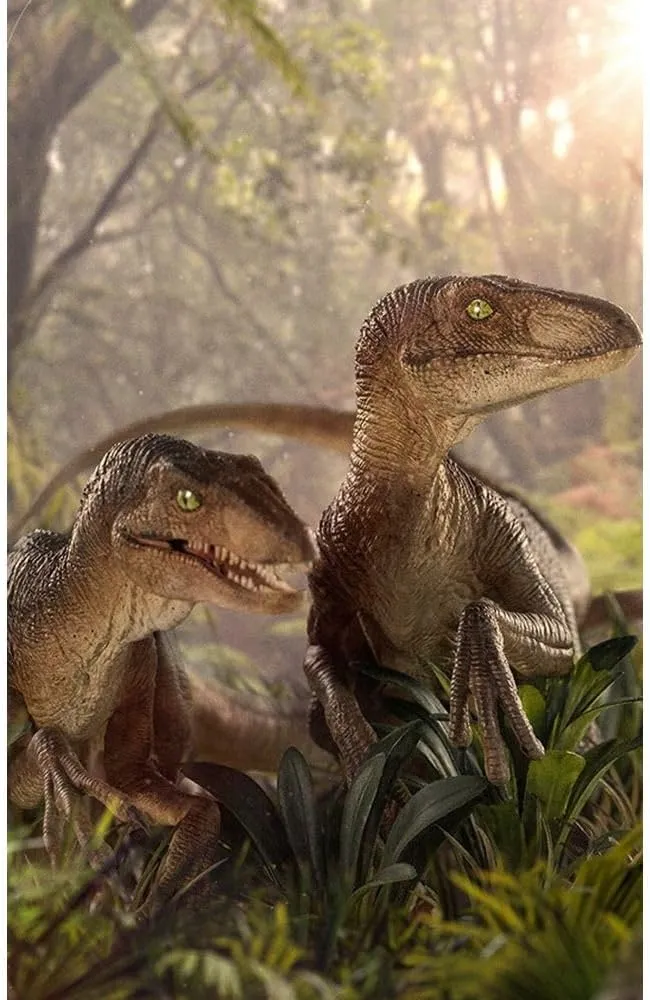 Iron Studios Jurassic Park Just The Two Raptors 1/10 Scale | Jurassic Park | 8" inches Collectible Figure
