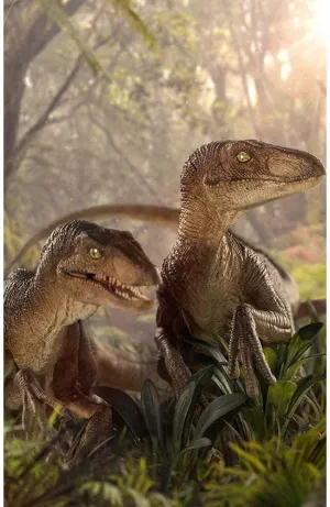 Iron Studios Jurassic Park Just The Two Raptors 1/10 Scale | Jurassic Park | 8" inches Collectible Figure