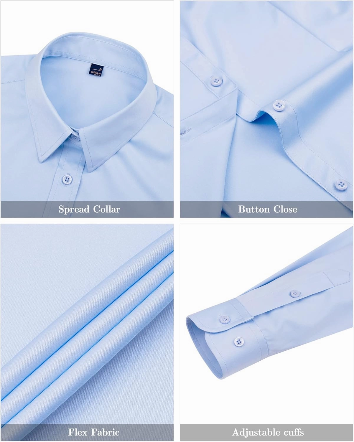 J.VER Womens Dress Shirts Long Sleeve Button Down Shirts Wrinkle-Free Solid Work Blouse