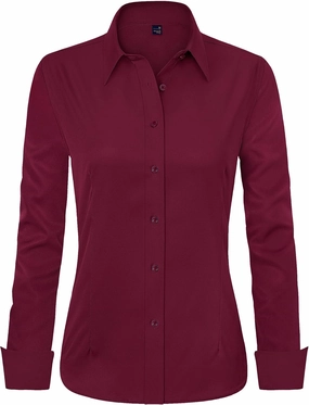 J.VER Womens Dress Shirts Long Sleeve Button Down Shirts Wrinkle-Free Solid Work Blouse