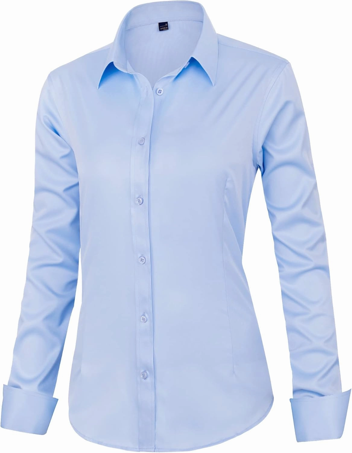 J.VER Womens Dress Shirts Long Sleeve Button Down Shirts Wrinkle-Free Solid Work Blouse