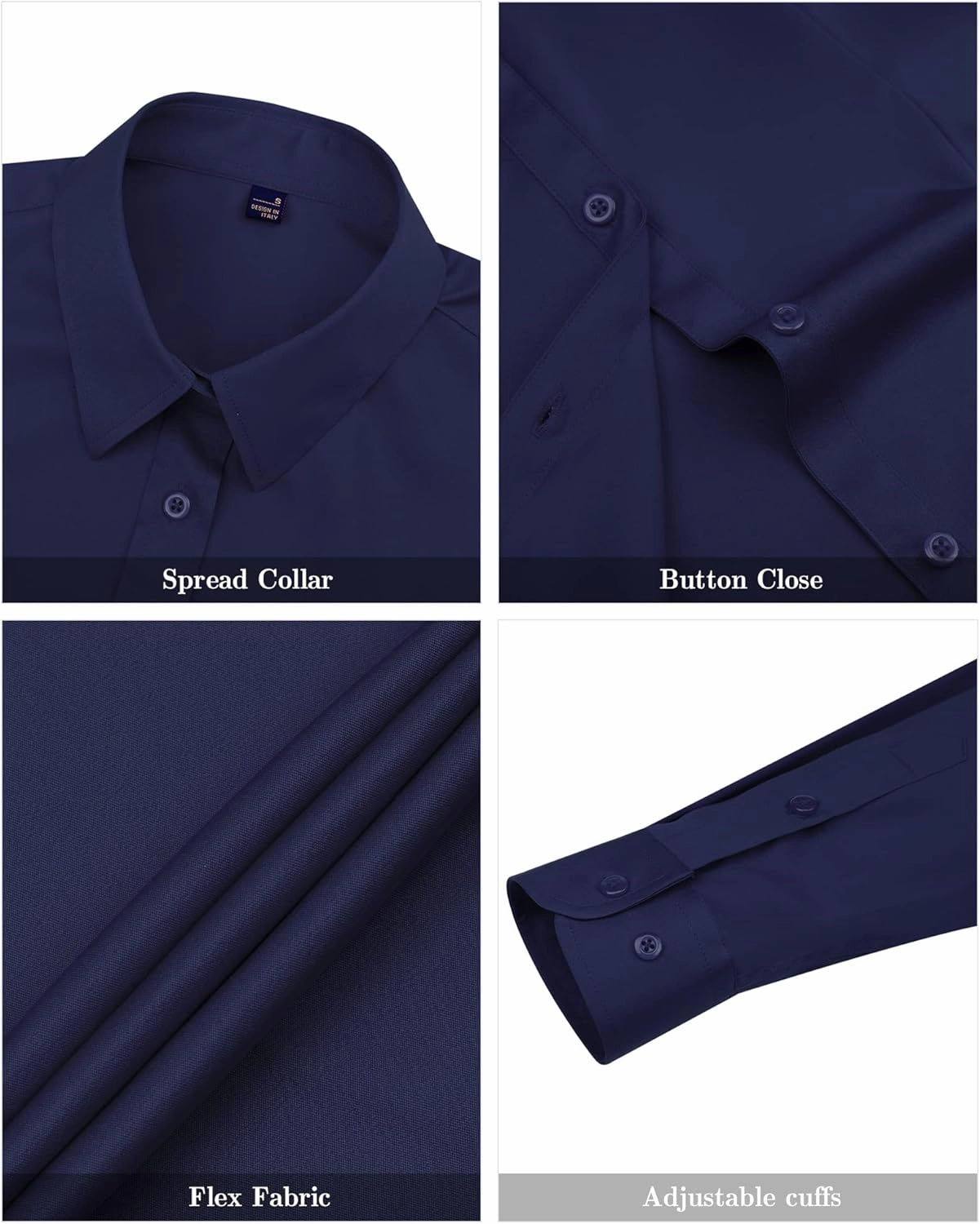 J.VER Womens Dress Shirts Long Sleeve Button Down Shirts Wrinkle-Free Solid Work Blouse