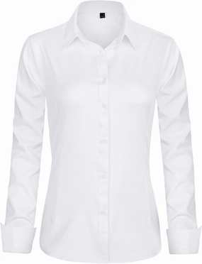 J.VER Womens Dress Shirts Long Sleeve Button Down Shirts Wrinkle-Free Solid Work Blouse