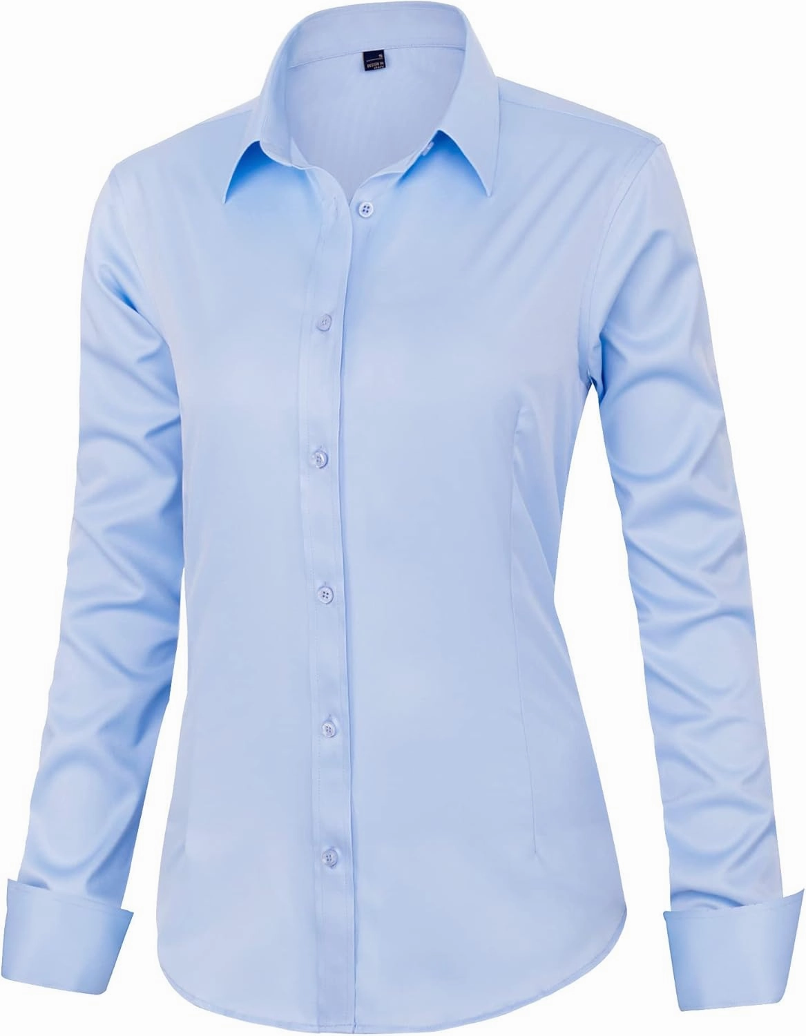 J.VER Womens Dress Shirts Long Sleeve Button Down Shirts Wrinkle-Free Solid Work Blouse
