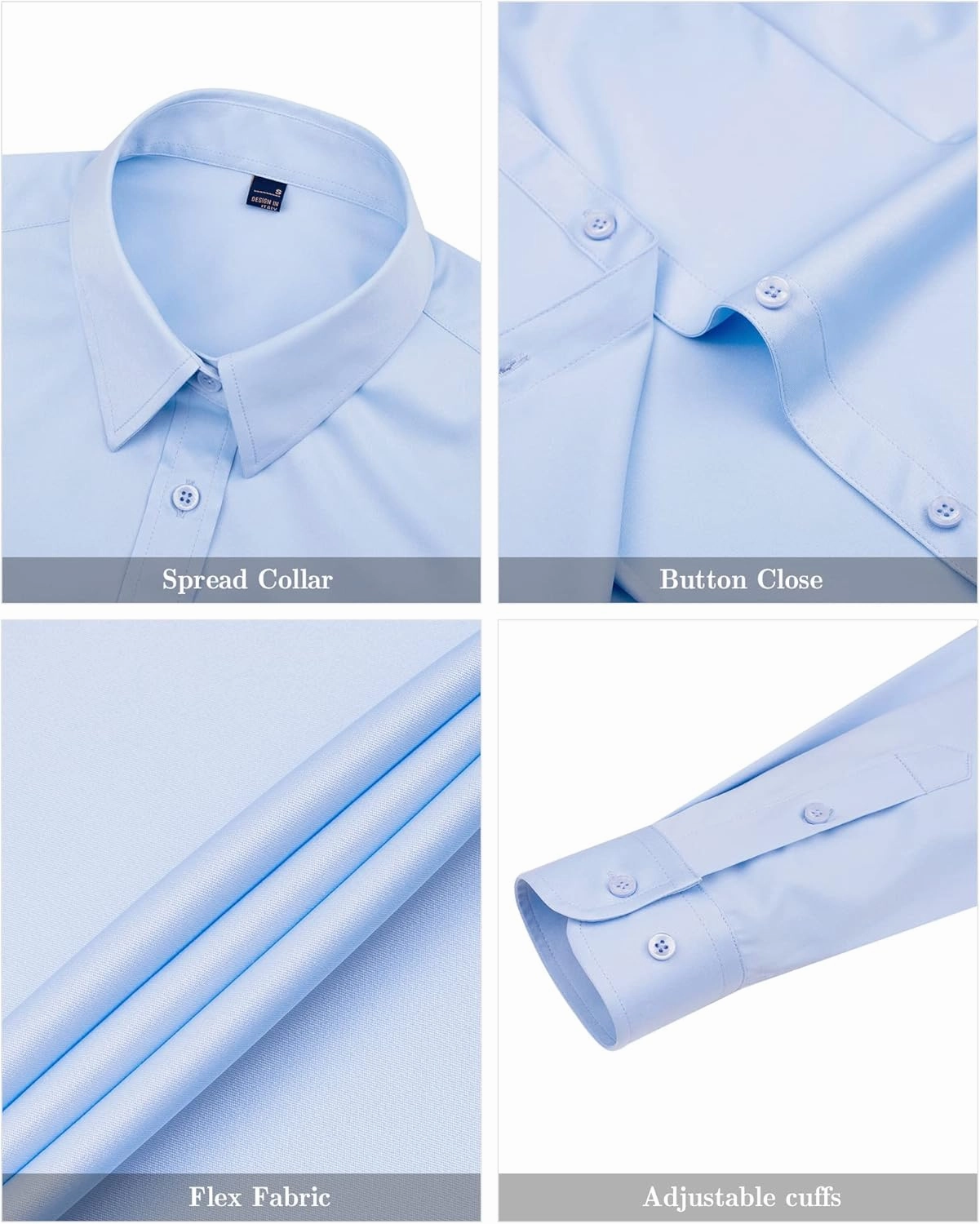 J.VER Womens Dress Shirts Long Sleeve Button Down Shirts Wrinkle-Free Solid Work Blouse