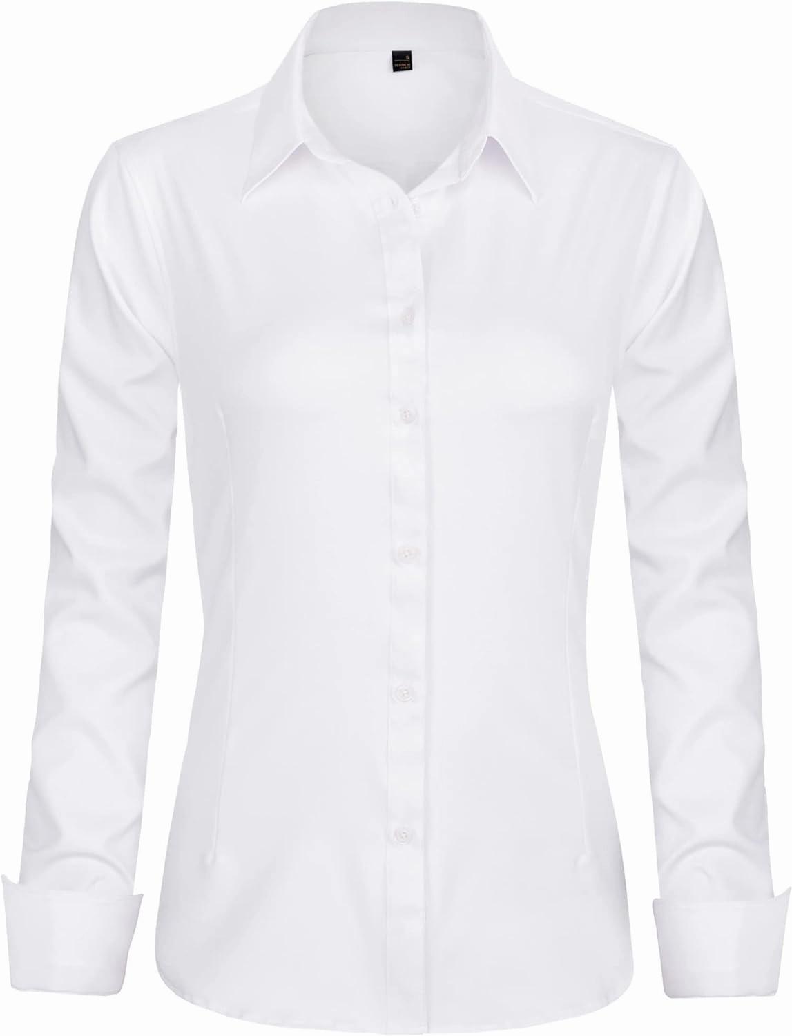 J.VER Womens Dress Shirts Long Sleeve Button Down Shirts Wrinkle-Free Solid Work Blouse