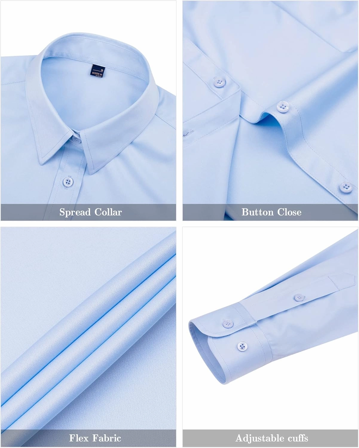 J.VER Womens Dress Shirts Long Sleeve Button Down Shirts Wrinkle-Free Solid Work Blouse