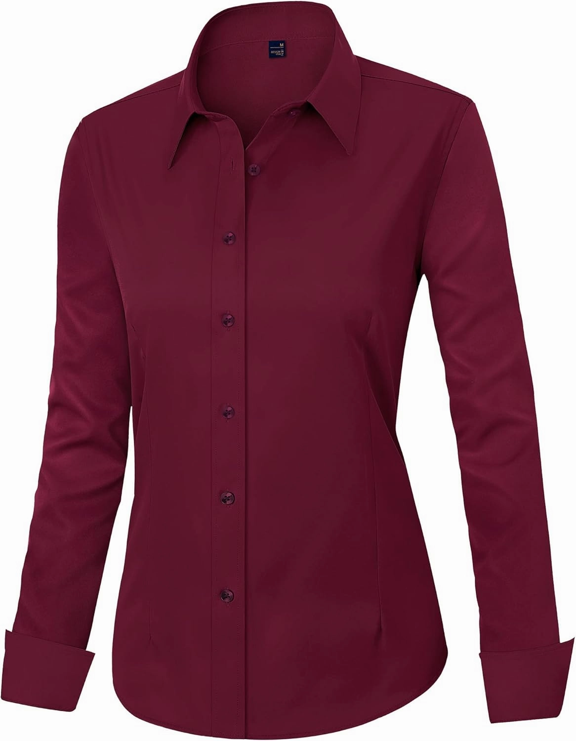 J.VER Womens Dress Shirts Long Sleeve Button Down Shirts Wrinkle-Free Solid Work Blouse