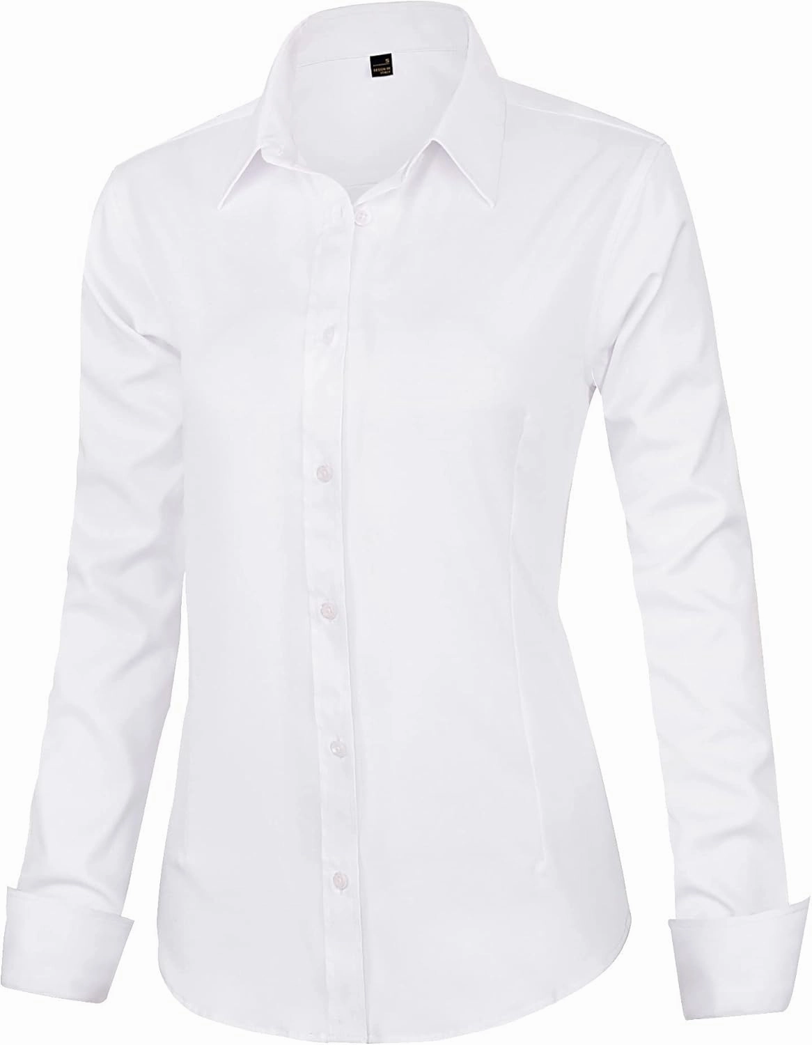 J.VER Womens Dress Shirts Long Sleeve Button Down Shirts Wrinkle-Free Solid Work Blouse