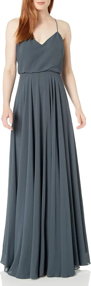 Jenny Yoo Women's Inesse V Neck Gown