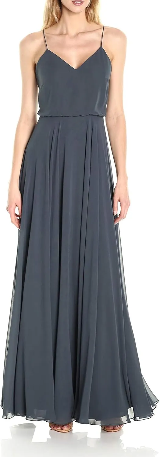 Jenny Yoo Women's Inesse V Neck Gown