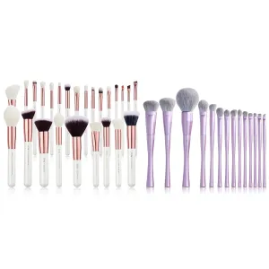Jessup 25pcs Professional Makeup Brush set (Pearl White/Rose Gold) T215 Bundled with Makeup Brushes Set Professional T512