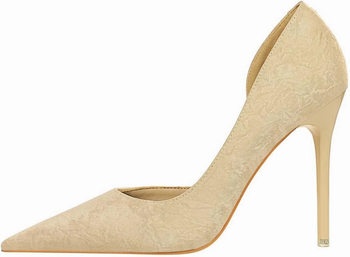 JOEupin Women Sexy Suede Pointed Toe Pumps High Heels Stilettos Prom Daily Classic Shoes