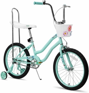 JOYSTAR 20 Inch Kids Bike with Training Wheels & Banana Seat, for Girls Ages 7 and Up, Kids' Lowrider Bicycle with Front Handbrake and Coaster Brakes, High Rise Handlebar - Multi Color