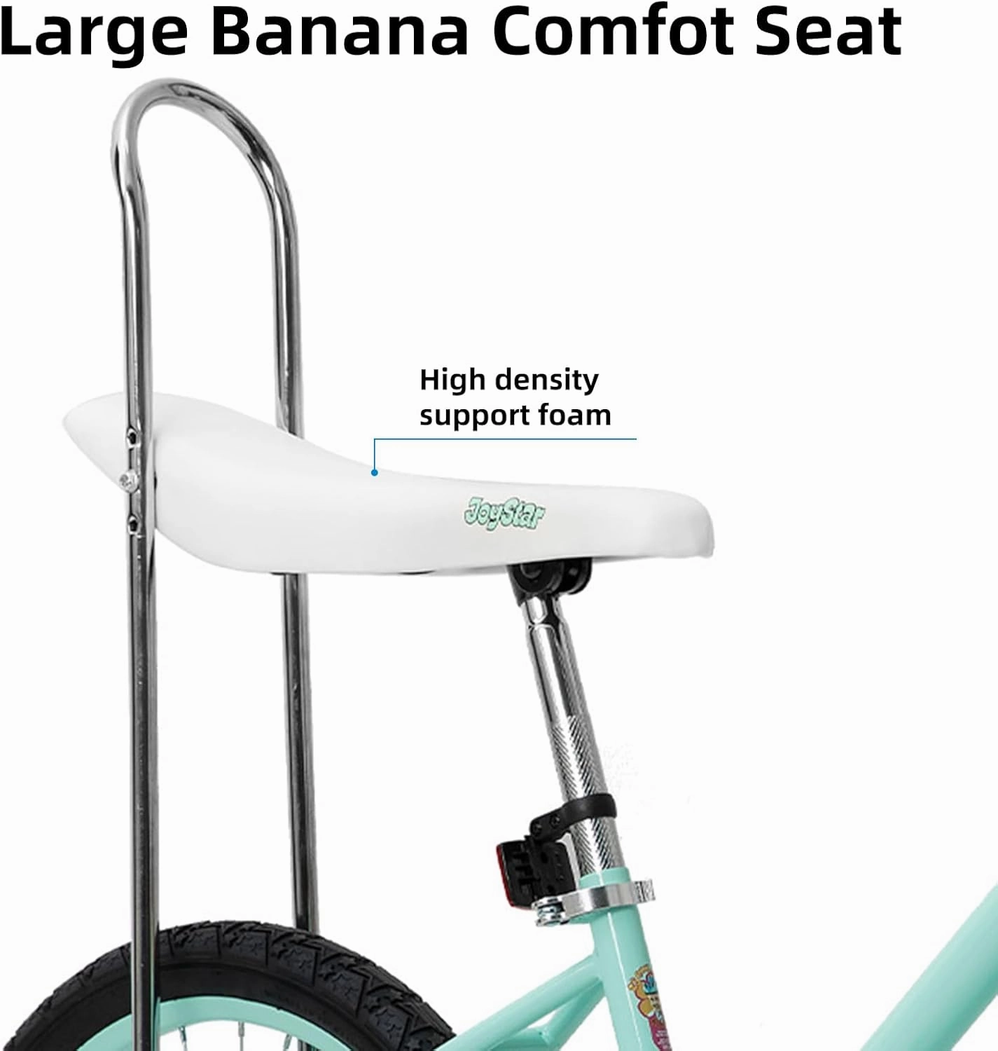 JOYSTAR 20 Inch Kids Bike with Training Wheels & Banana Seat, for Girls Ages 7 and Up, Kids' Lowrider Bicycle with Front Handbrake and Coaster Brakes, High Rise Handlebar - Multi Color