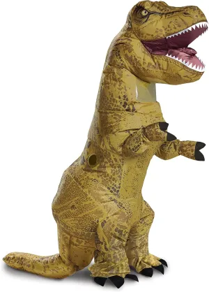Jurassic World T-Rex Costume, Inflatable Dinosaur Costume for Kids, Children's Size, Fan Operated Expandable Blow Up Jumpsuit Multicolored