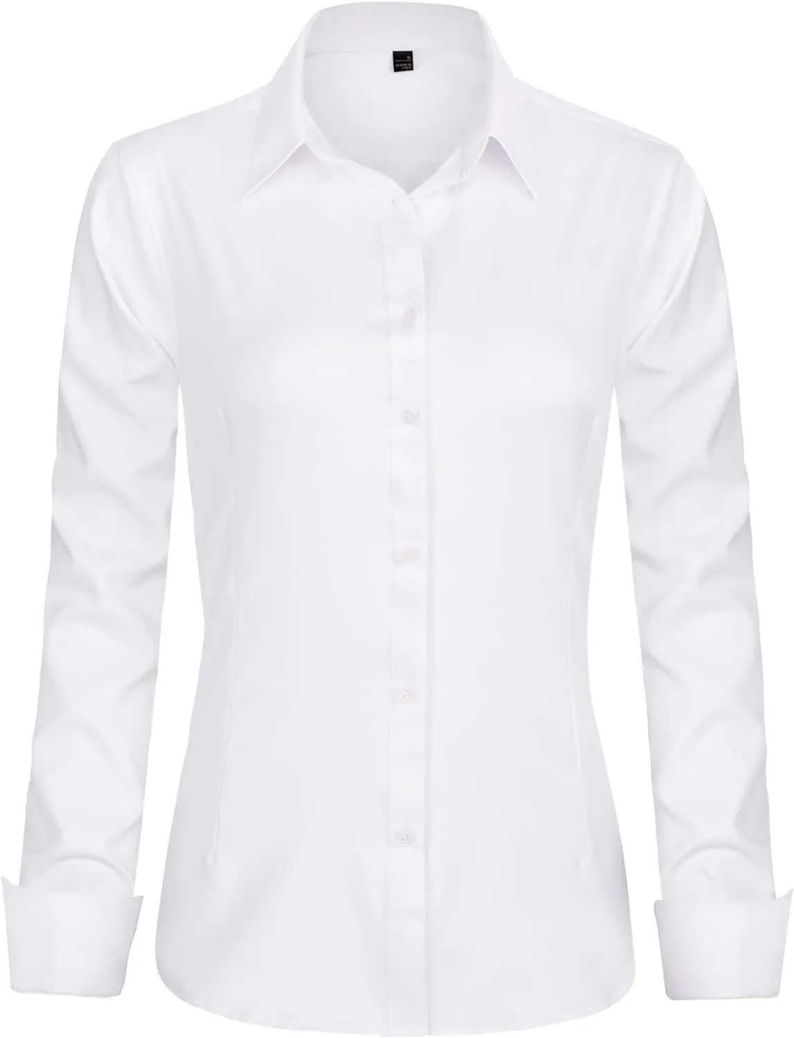 J.VER Womens Dress Shirts Long Sleeve Button Down Shirts Wrinkle-Free Solid Work Blouse