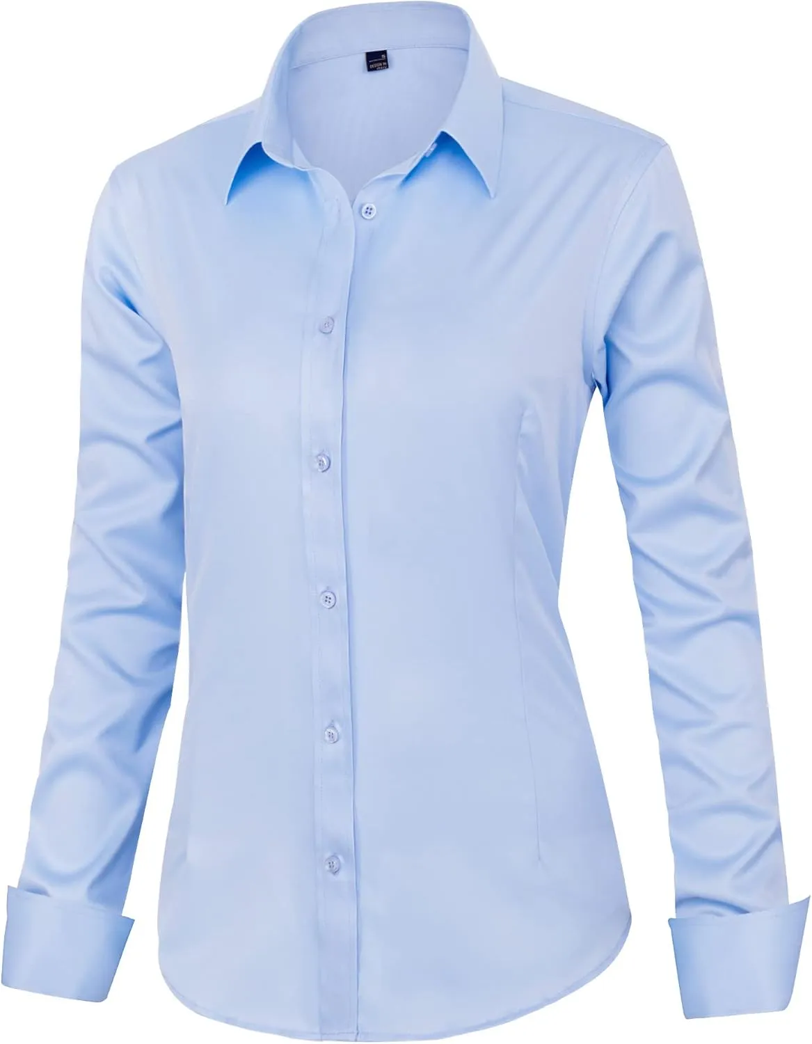 J.VER Womens Dress Shirts Long Sleeve Button Down Shirts Wrinkle-Free Solid Work Blouse