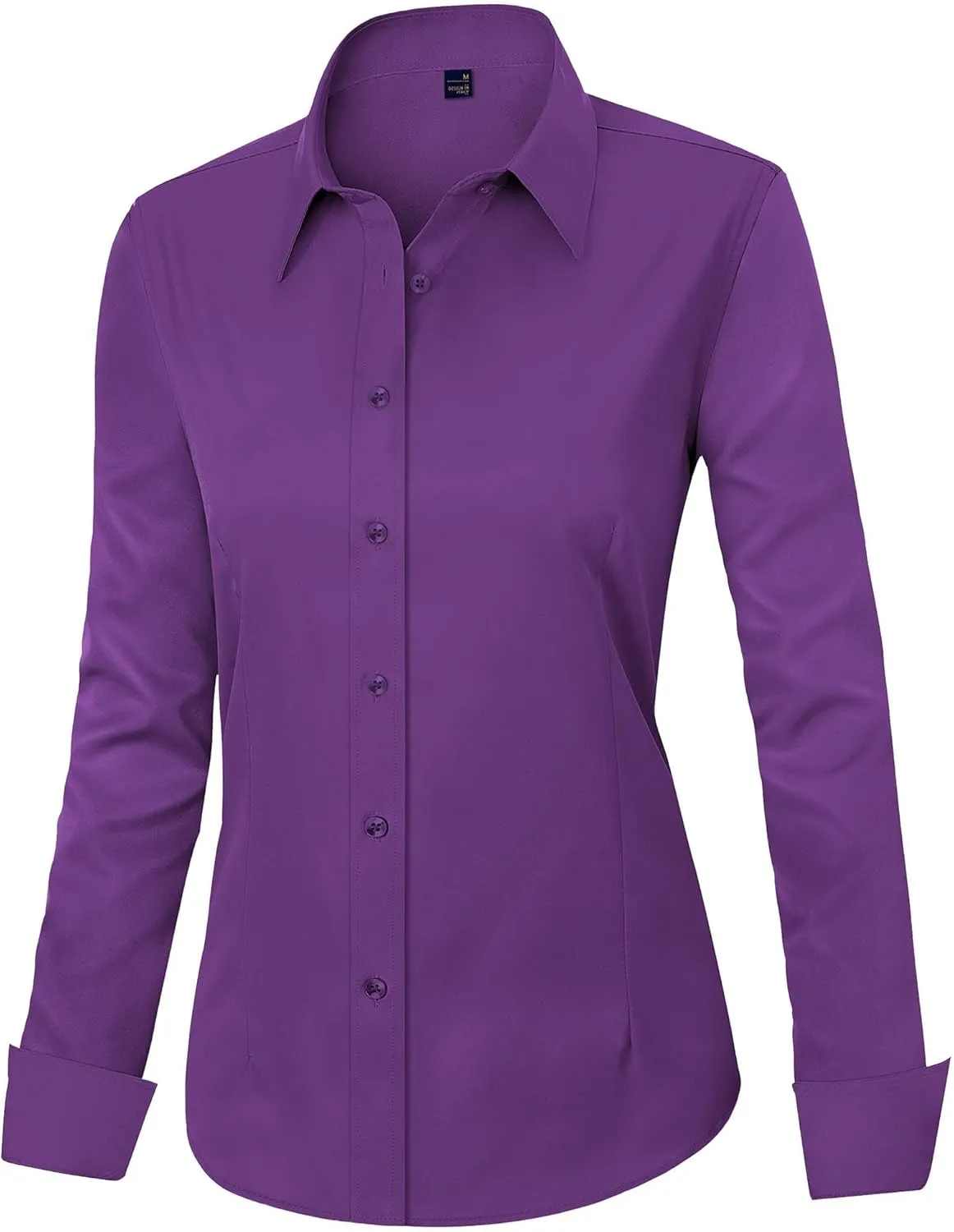 J.VER Womens Dress Shirts Long Sleeve Button Down Shirts Wrinkle-Free Solid Work Blouse