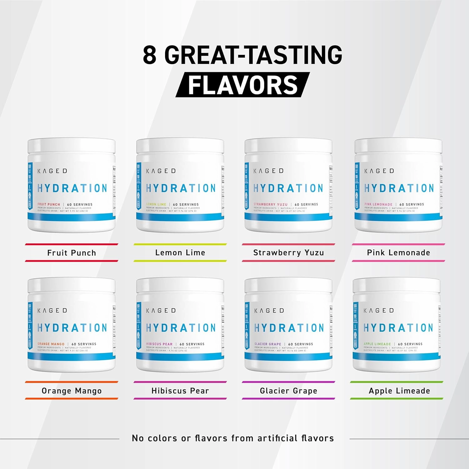 Kaged Electrolyte Hydration Powder, Hydracharge Fruit Punch, Sports Drink for Men and Women, Pre, Post, Intra Workout Supplement, 60 Servings