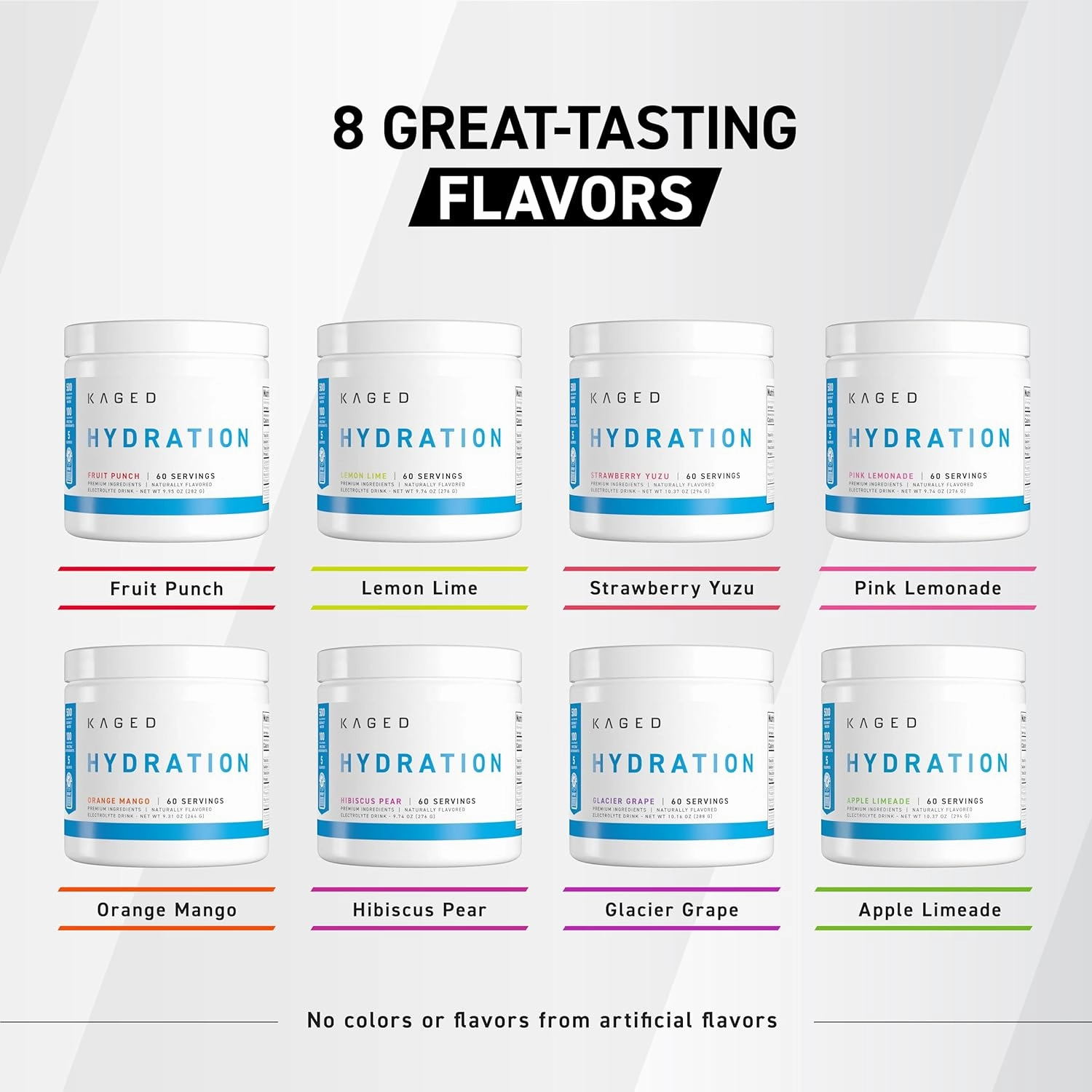 Kaged Electrolyte Hydration Powder, Hydracharge Glacier Grape, Sports Drink for Men and Women, Pre, Post, Intra Workout Supplement, 60 Servings