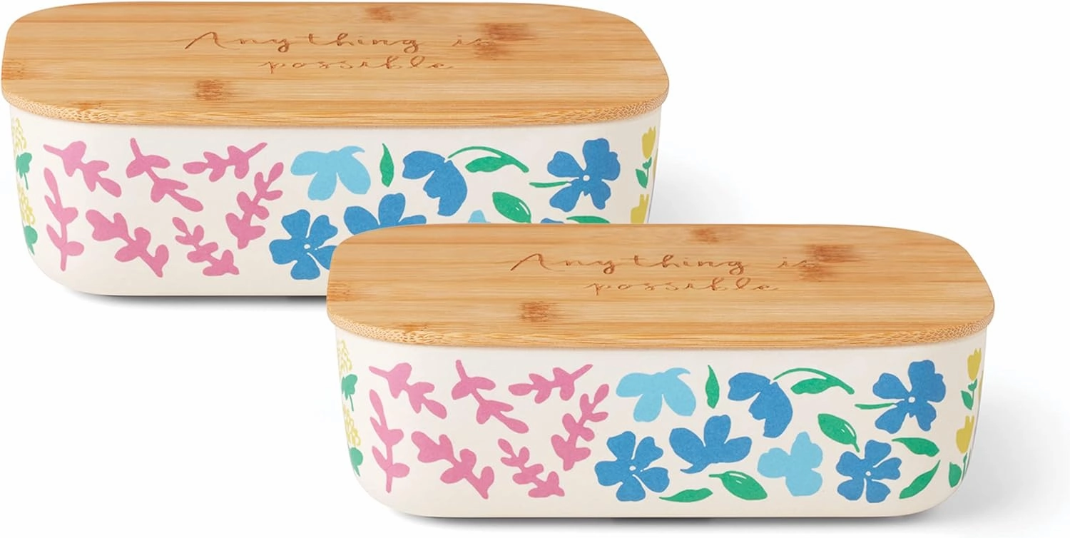 kate spade new york Floral Fields Container With Lid, Set of 2