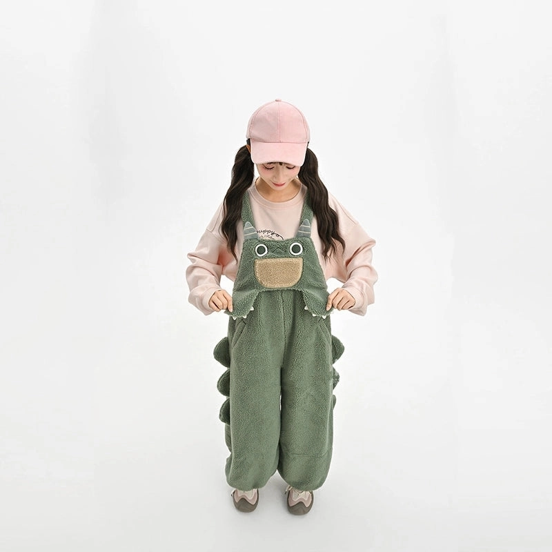 Kawaii Green Dinosaur Overalls