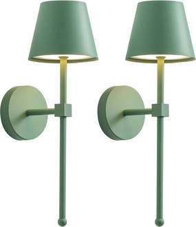 KDG Cordless Wall Sconces Set of 2, Wireless 5200mAh Rechargeable Battery LED Wall Lamps, Wall Lightings for Wall Painting, Outdoor, Garden, Living Room, Bedside, Hallway, Gifts, Night Light (Green)
