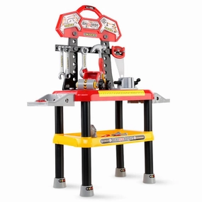Keezi Kids Pretend Workbench DIY Tools 97 Piece Children Role Play Toys Red - ONLINE ONLY