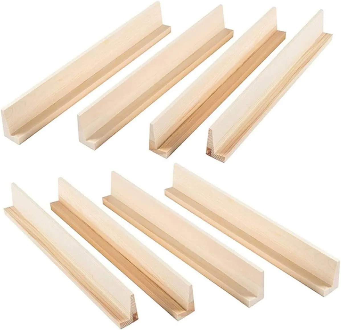 KICHOUSE 8Pcs Mexican Train Rack Mahjong Organizer Mexican Train Dominoes Racks aldult Toys Wooden Chess Board Kids playset DIY Supply Domino displaying Holder Wooden Domino Bases Tray Deck
