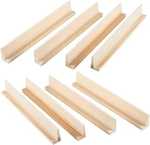 KICHOUSE 8Pcs Mexican Train Rack Mahjong Organizer Mexican Train Dominoes Racks aldult Toys Wooden Chess Board Kids playset DIY Supply Domino displaying Holder Wooden Domino Bases Tray Deck