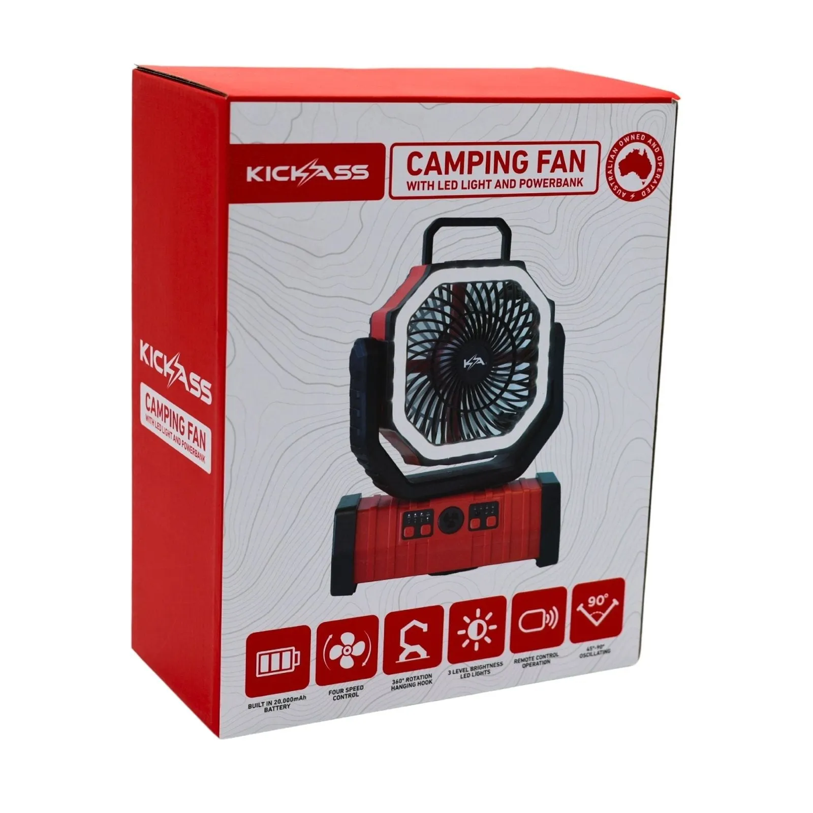 KickAss Fan with LED Light & Power Bank