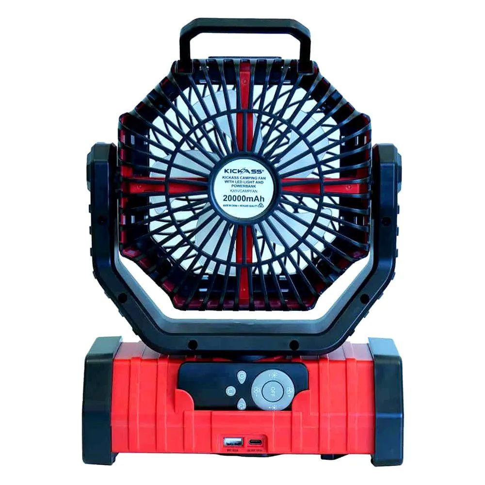 KickAss Fan with LED Light & Power Bank