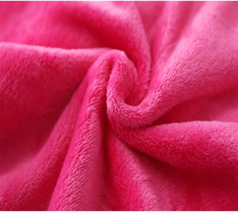 Kids Bathrobe Hooded Plush Fleece Robe for Girls Boys