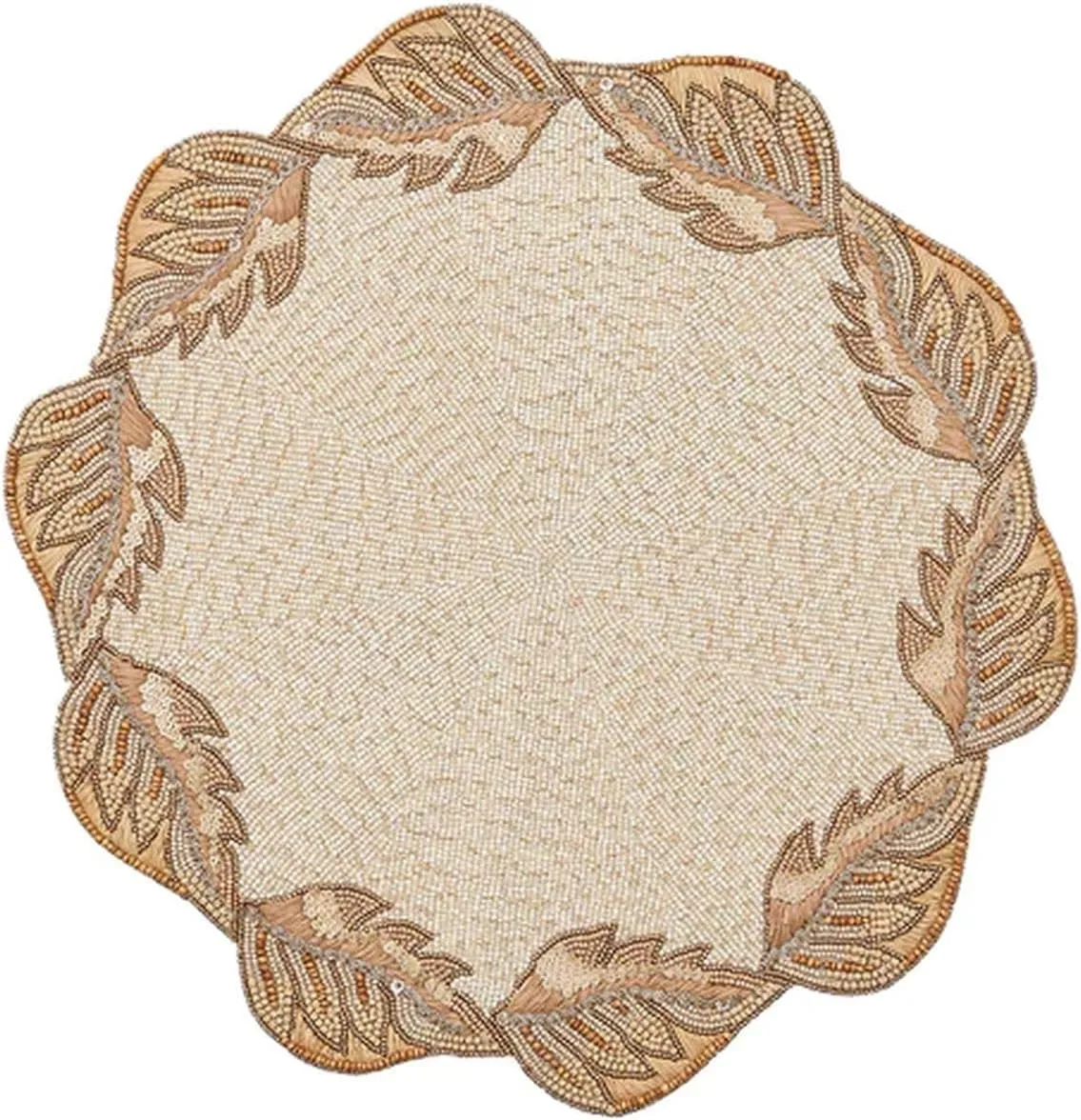 Kim Seybert Winding Vines Placemat in Ivory, Natural & Gold, Set of 2