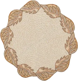 Kim Seybert Winding Vines Placemat in Ivory, Natural & Gold, Set of 2