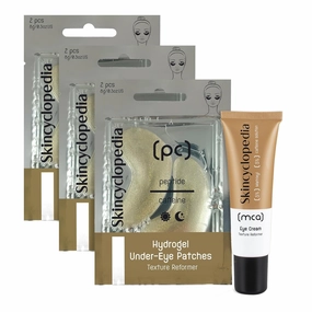 kincyclopedia Under Eye Treatment Set, Caffeine & Matrixyl 3000 Pro Eye Cream, Hydrogel Eye Patches for Dark Circles, Under Eye Solution for Wrinkles, Dark Spots & Texture Repair (4)