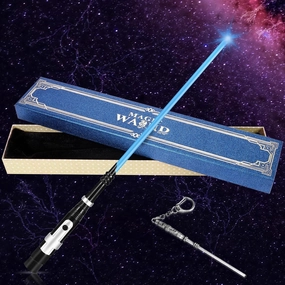 KingVows Light Up Magic Wizard Witch Wand 14.3" Rechargeable Sorcerer Witchcraft Wands for Cosplay Collection (Blue)