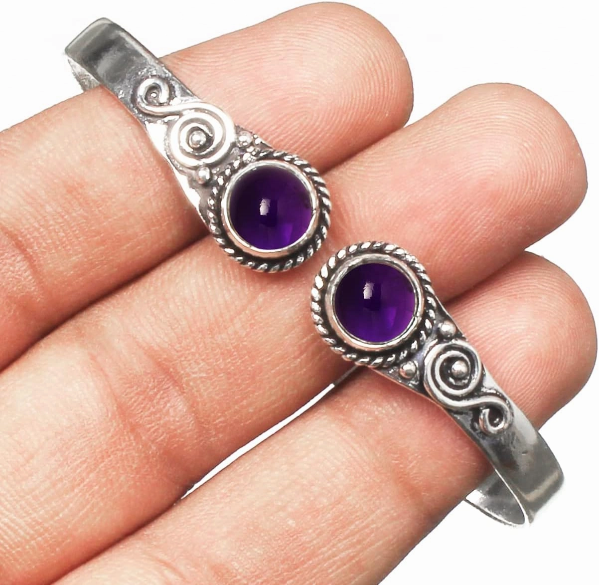 Kirti Gems Crystal Silver Bracelet for Women, Adjustable set with Natural Gemstones Silver Plated Jewelry