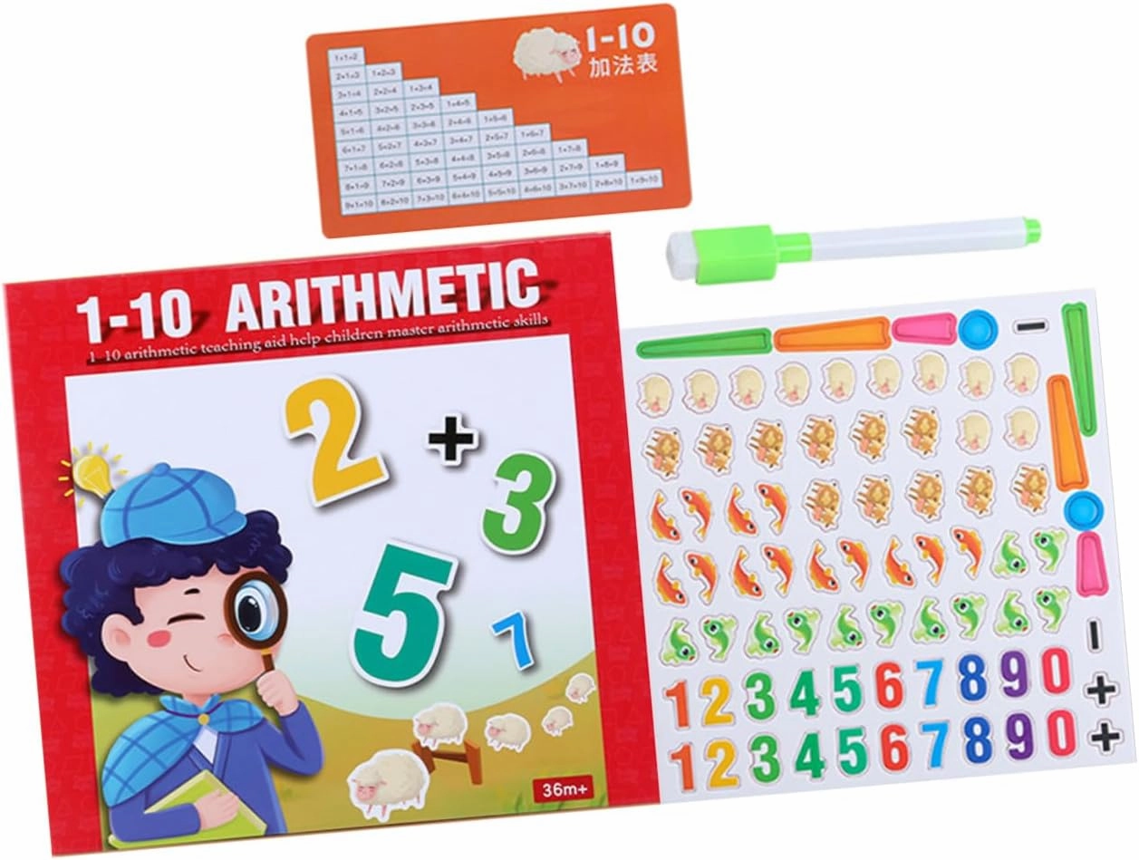 Kisangel 1Set Arithmetic Wooden Cognitive for Mathematics Color Recognition Skills Development Safe Fun Educational Playthings