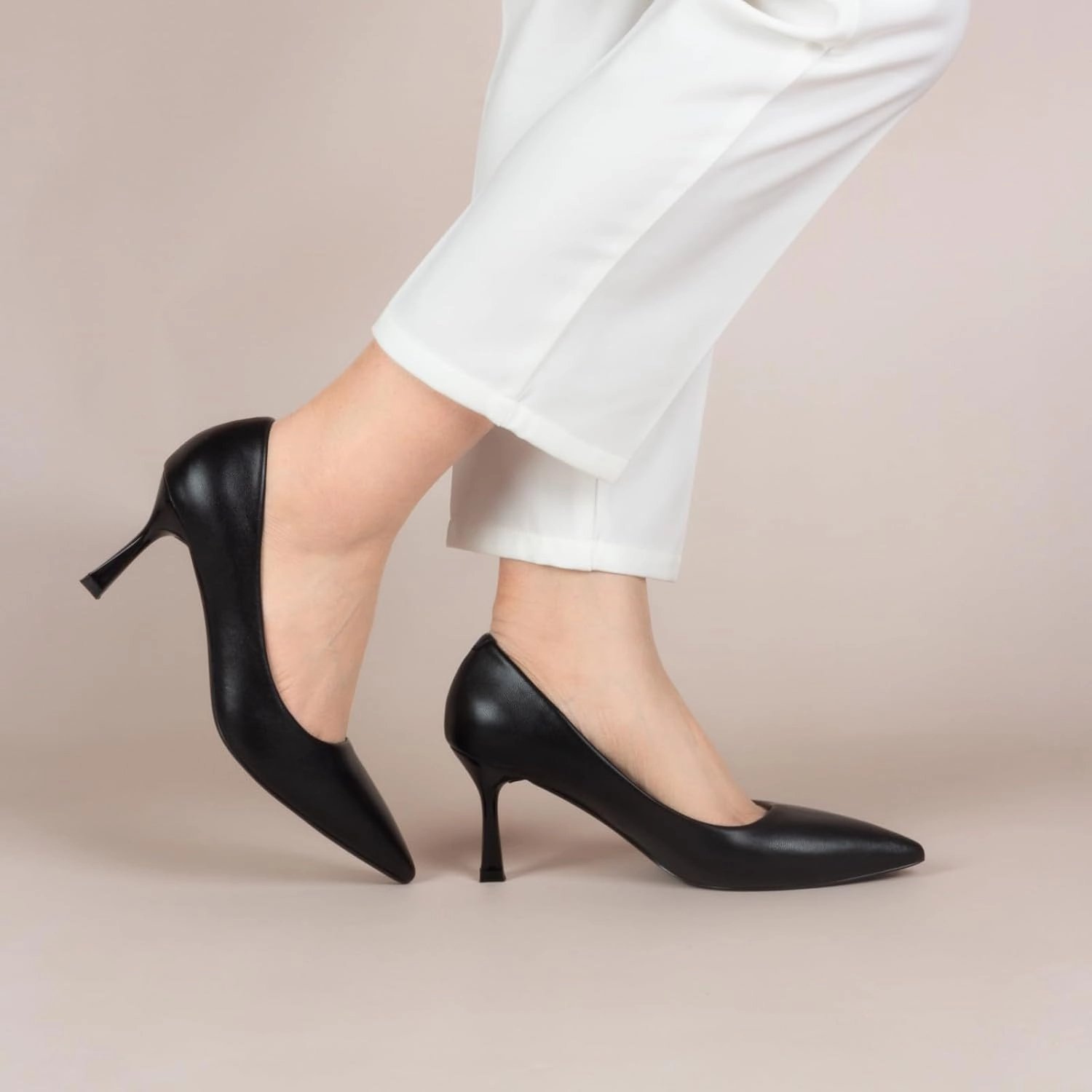 Kitten Heels Pumps Women Pointed Closed Toe Pumps Shoes for Work Wedding Party Slip-On Pumps Shoes for Lady Size 6-10