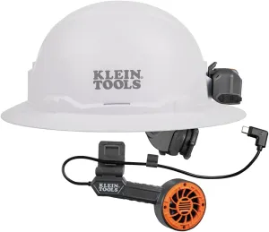 Klein Tools 80162 Hard Hat Set, Class E Nonvented Hat, Dual Cooling Fan for Hard Hats and Safety Helmets, 2-Piece