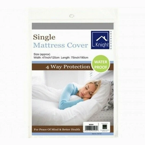 Knight 4 Way Waterproof Protection Soft Touch Mattress Cover For Better Health, Single
