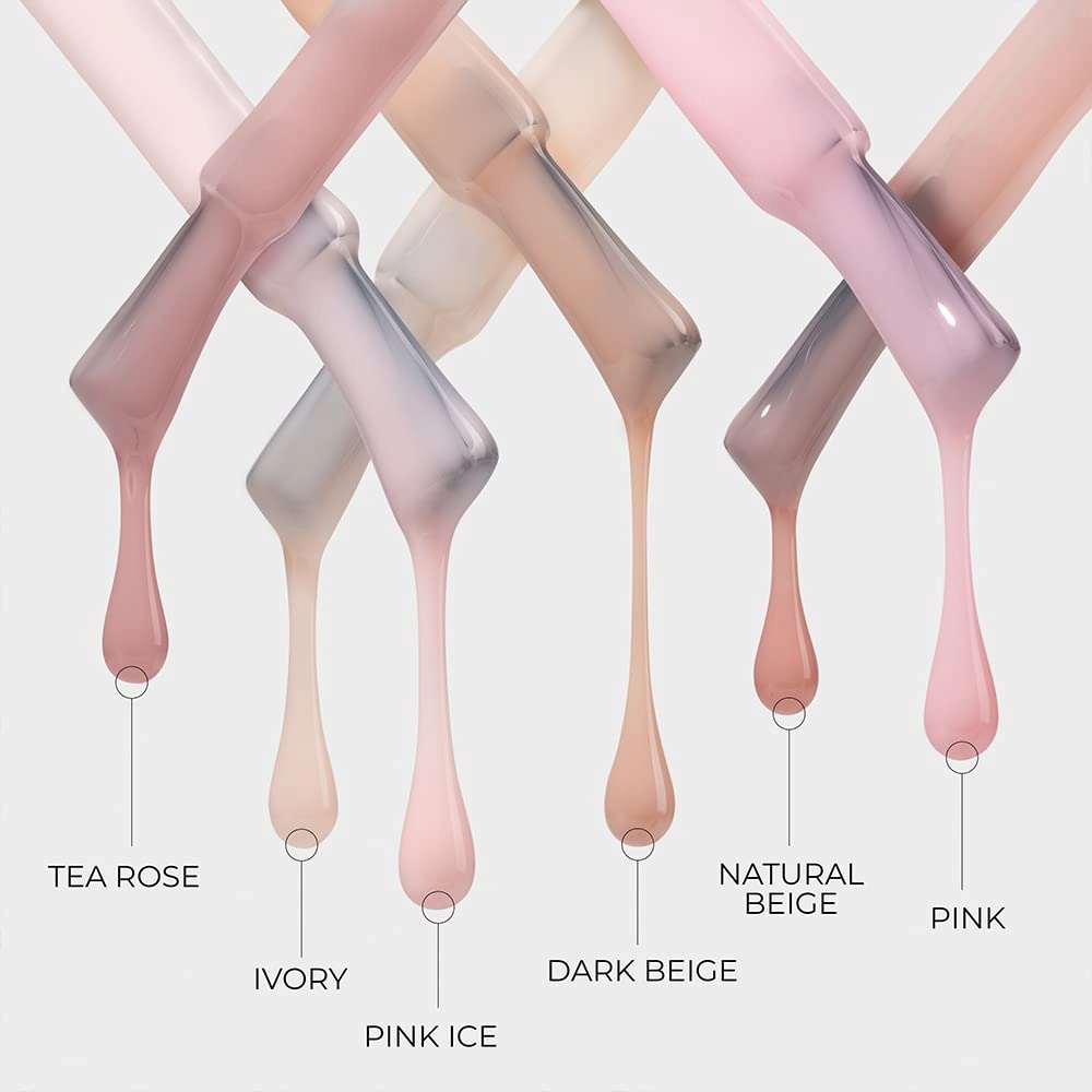 Kodi Professional Natural Rubber Base 12ml. (0.42 fl oz) Camouflage/Color, Pink, Beige, Rose, Ivory Gel LED/UV Nail Coat Soak Off Original   Gift Nail File (Rubber Base IVORY 15ml.)