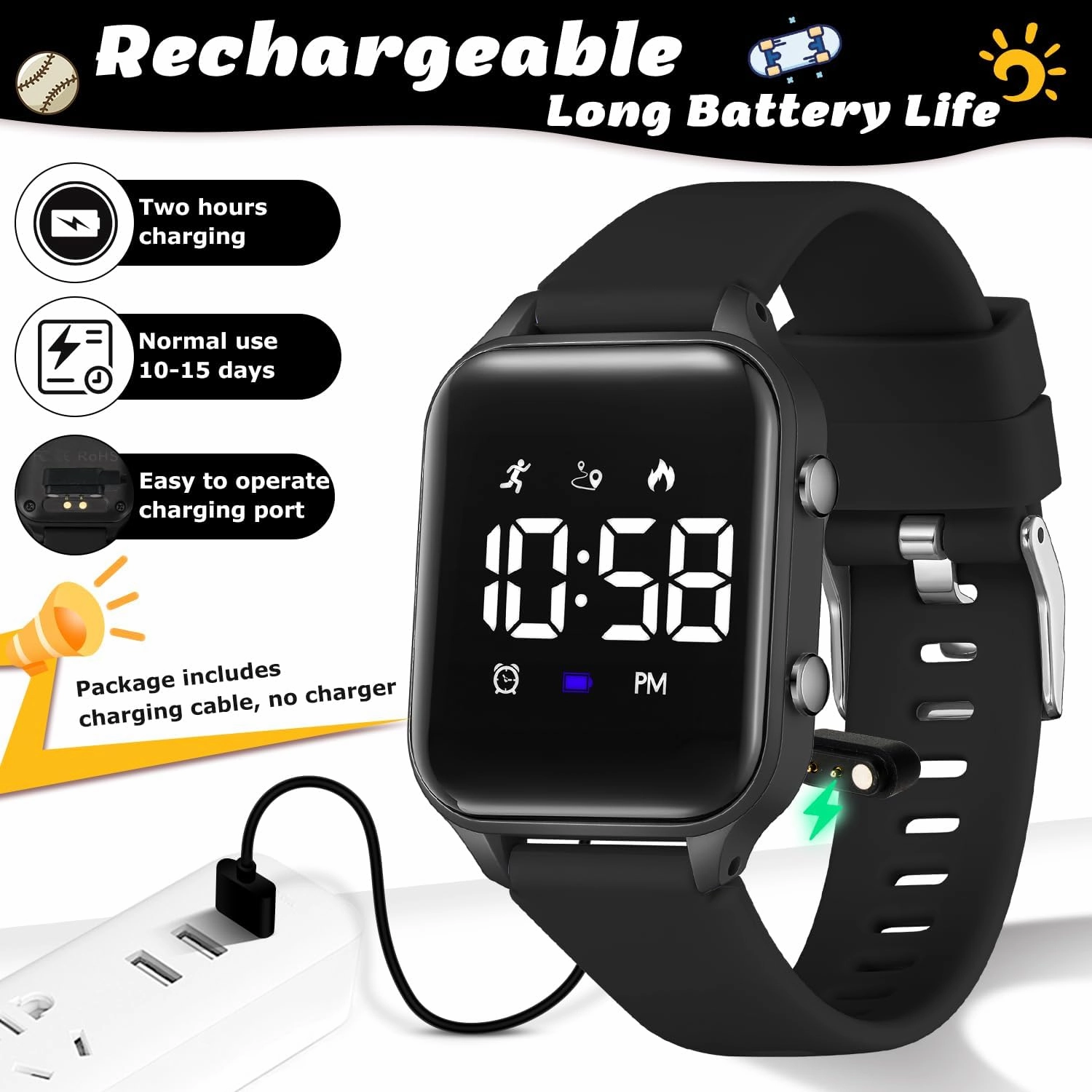 L LAVAREDO Waterproof Kids Digital Watches for Boys Girls,Sport Watch with Pedometer Stopwatch Vibration Alarm for Ages 5-13,No App Fitness Tracker Watch for Kids Teens Birthday Christmas Gifts
