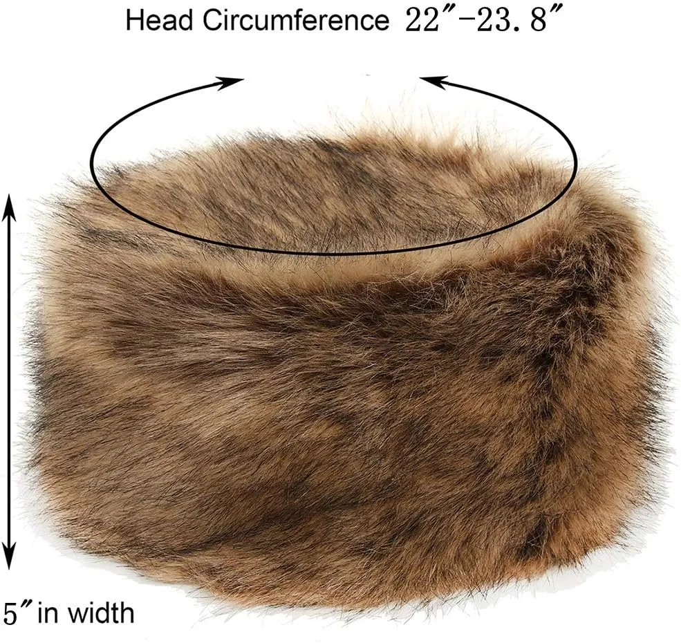 LA CARRIE Women's Faux Fur Hat for Winter with Stretch Cossack Russian Style White Warm Cap