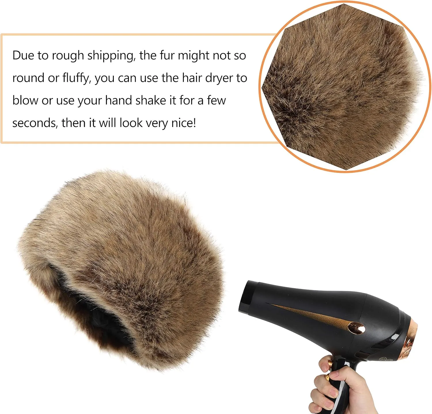 LA CARRIE Women's Faux Fur Hat for Winter with Stretch Cossack Russian Style White Warm Cap