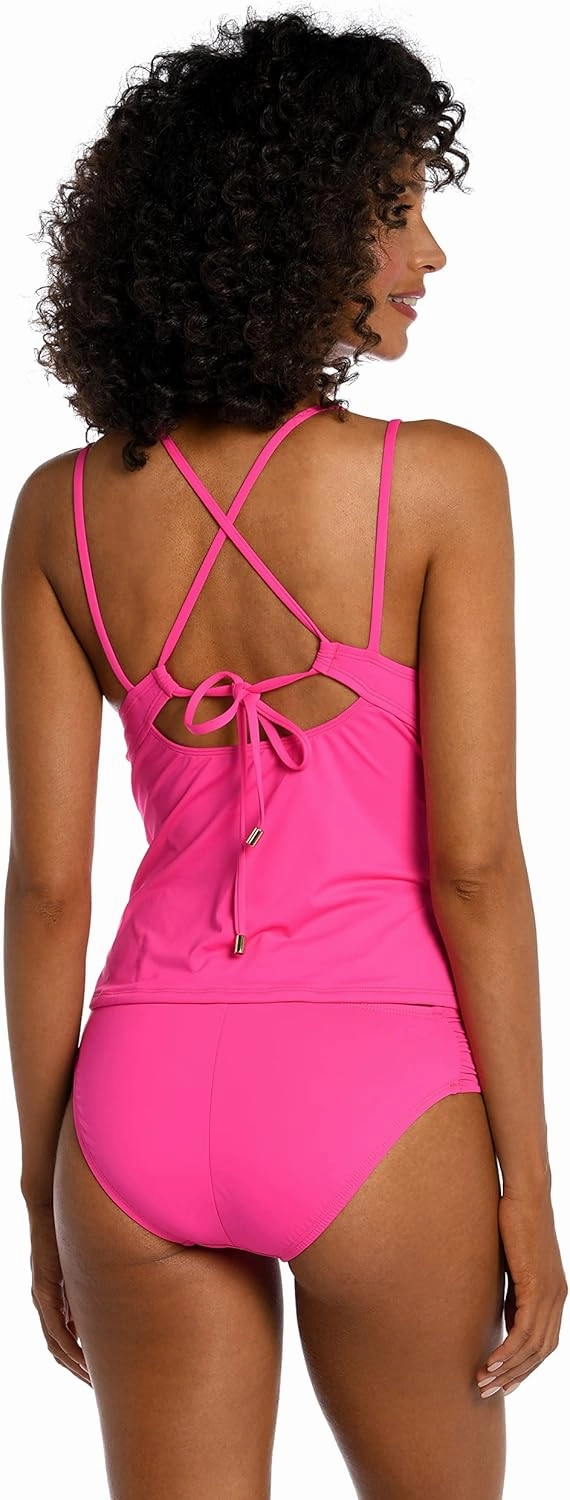 La Blanca Women's Island Goddess Over The Shoulder Tankini Swimsuit Top