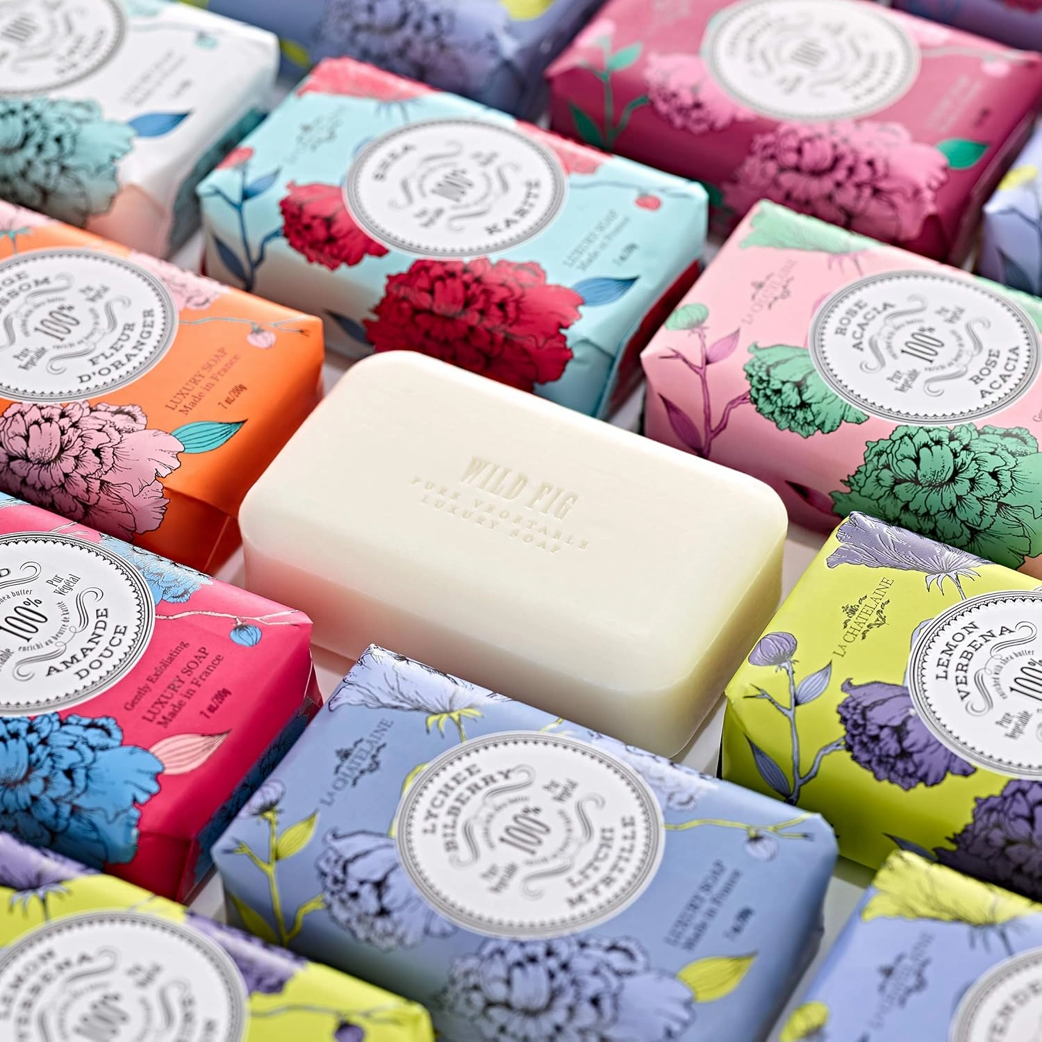 La Chatelaine Luxury Bar Soap | Natural Shea Formula | 7 oz (Orange Blossom, Gardenia, Rose Acacia, Set of 3)